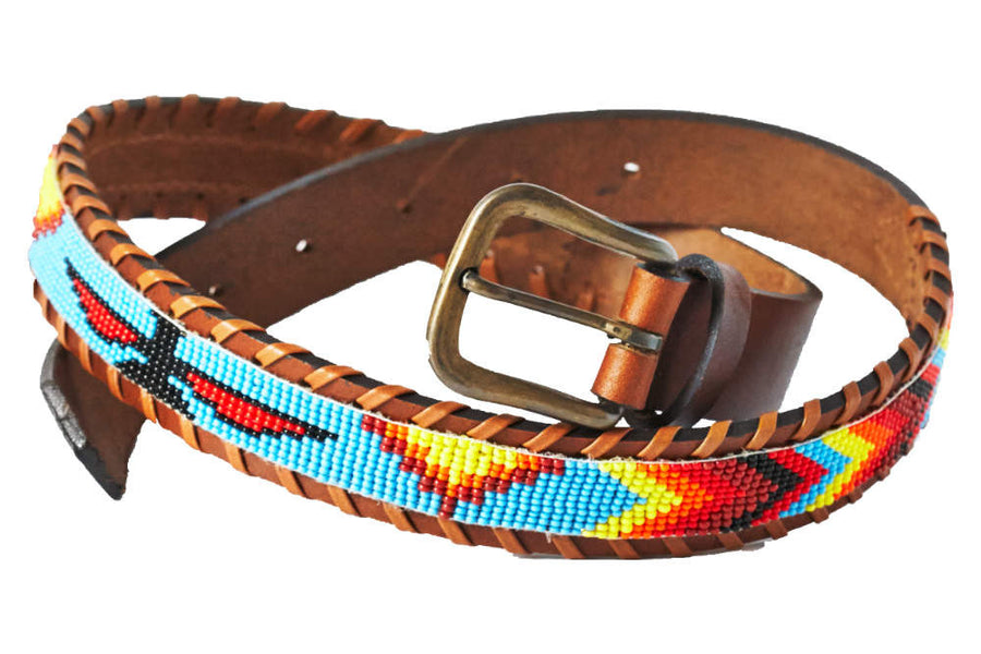 Skybird Multi beaded camp belt close up